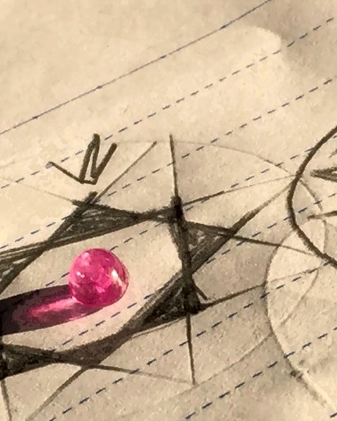 Rubis rouge, translucide de 1,02 ct, cabochon, mine de Ballondji, Mogok, vendu en 2016